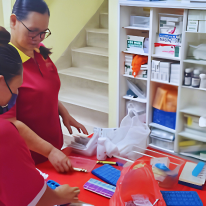 Amitabha Foundation staff at medical and pharmacy area